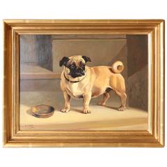 Oil Painting of a Pug by André de Moller