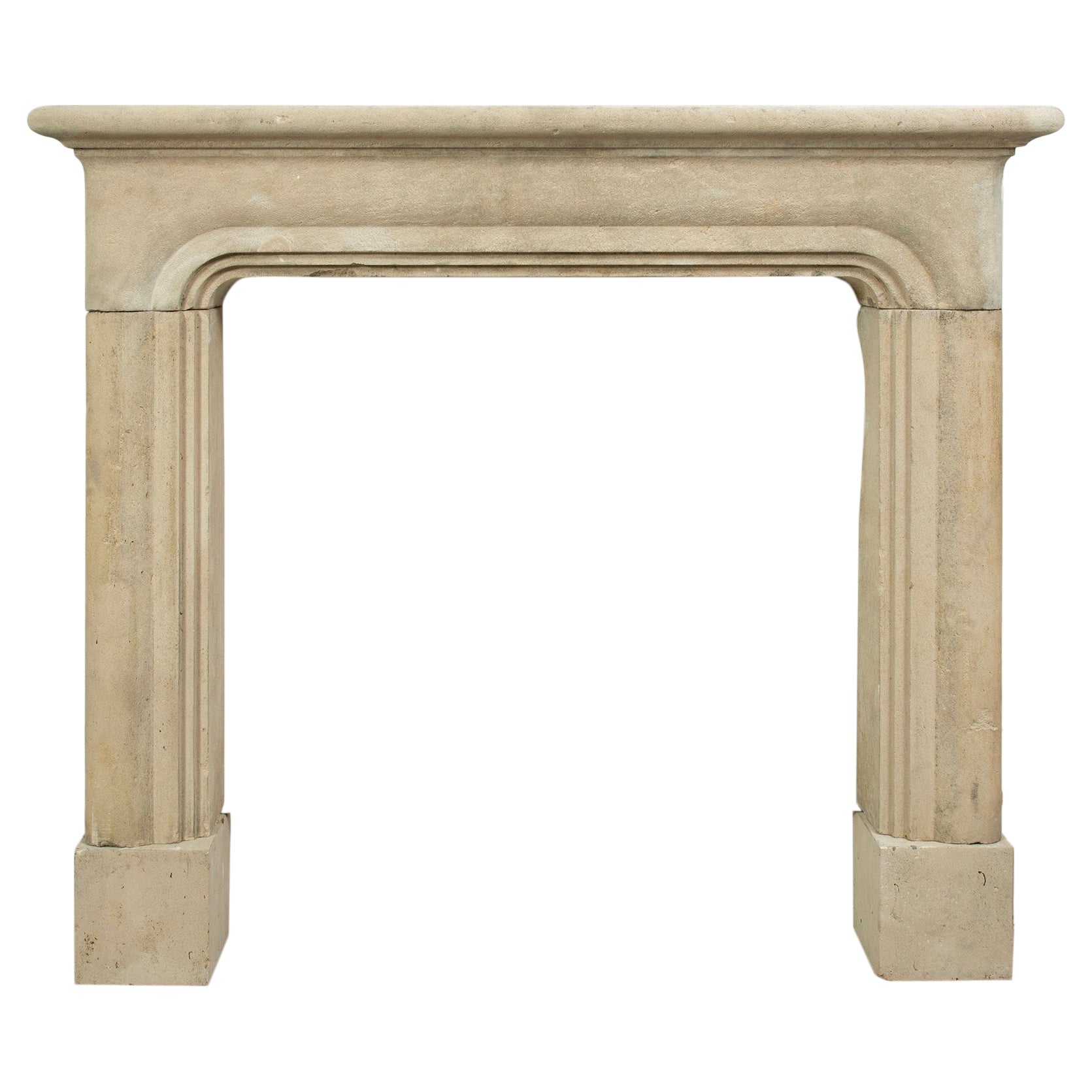 French Limestone Fireplace Mantel For Sale