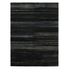 Rug & Kilim: Tappeto moderno a righe e strisce grigie, blu e nere.