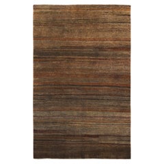 Rug & Kilim's Modern Textural Rug in Beige-Braun und Umber Streifen und Striae