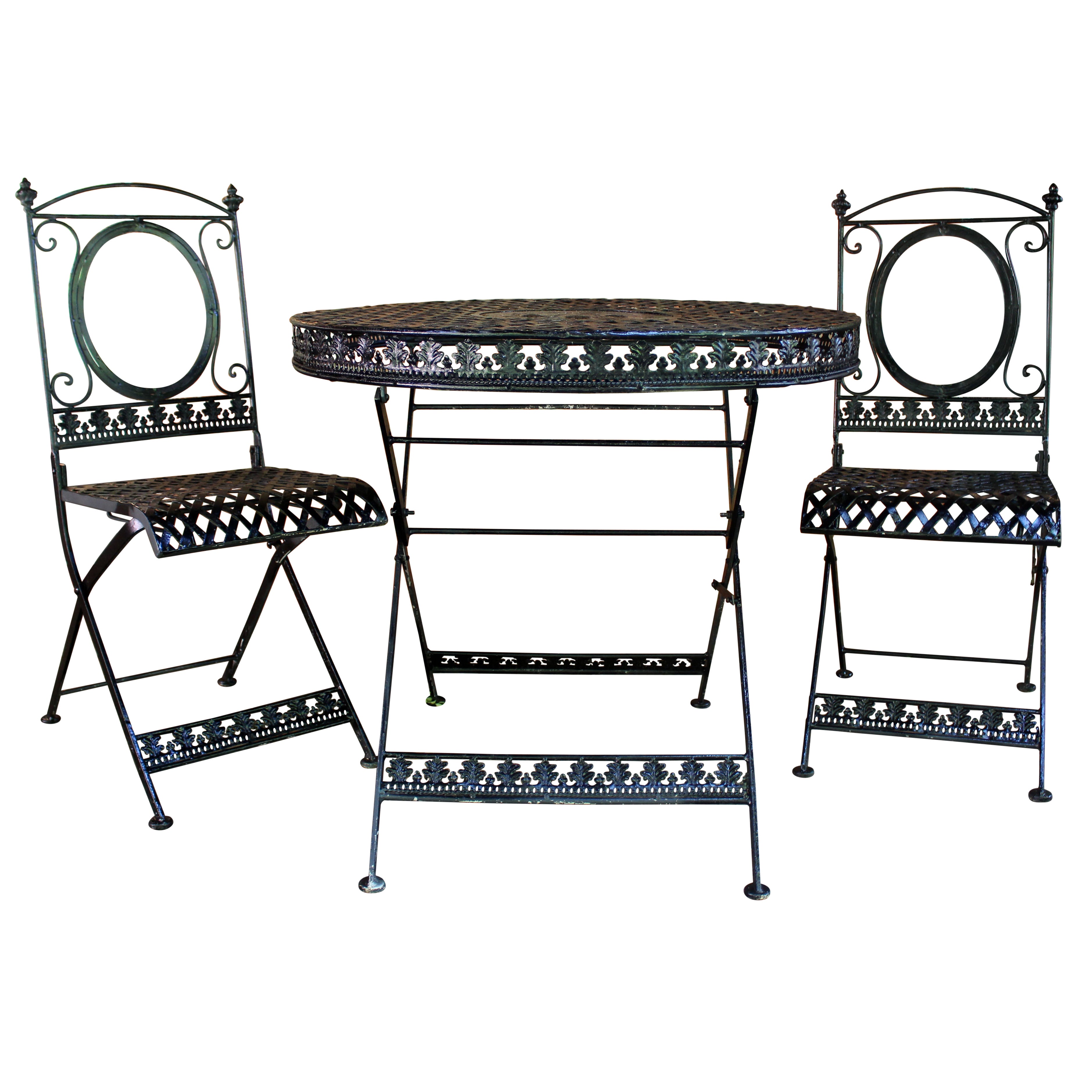 Circa 1930-50 French Wrought Iron Bistro Set