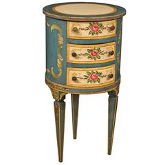 20th Century Lacquered Cylinder Bedside Table