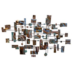 Postmodern Brutalist Wall Sculpture Signed HRH, Circa Early 1980s