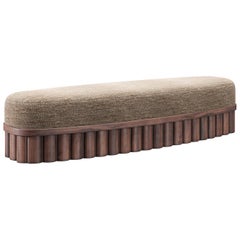Panchina Ripple - Silhouette a forma di pillola con base scultorea in Wood intagliato