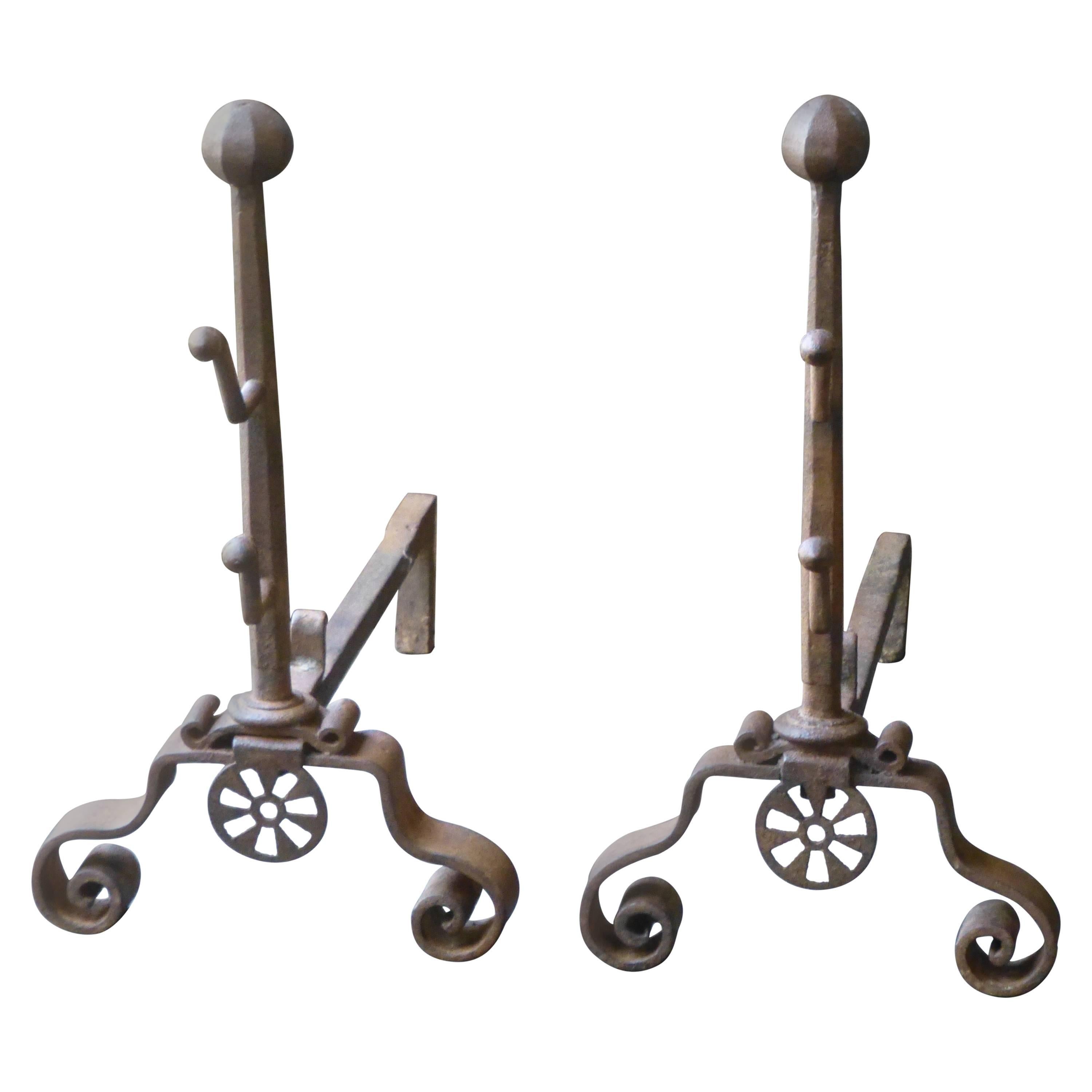 18th Century French Andirons, Firedogs