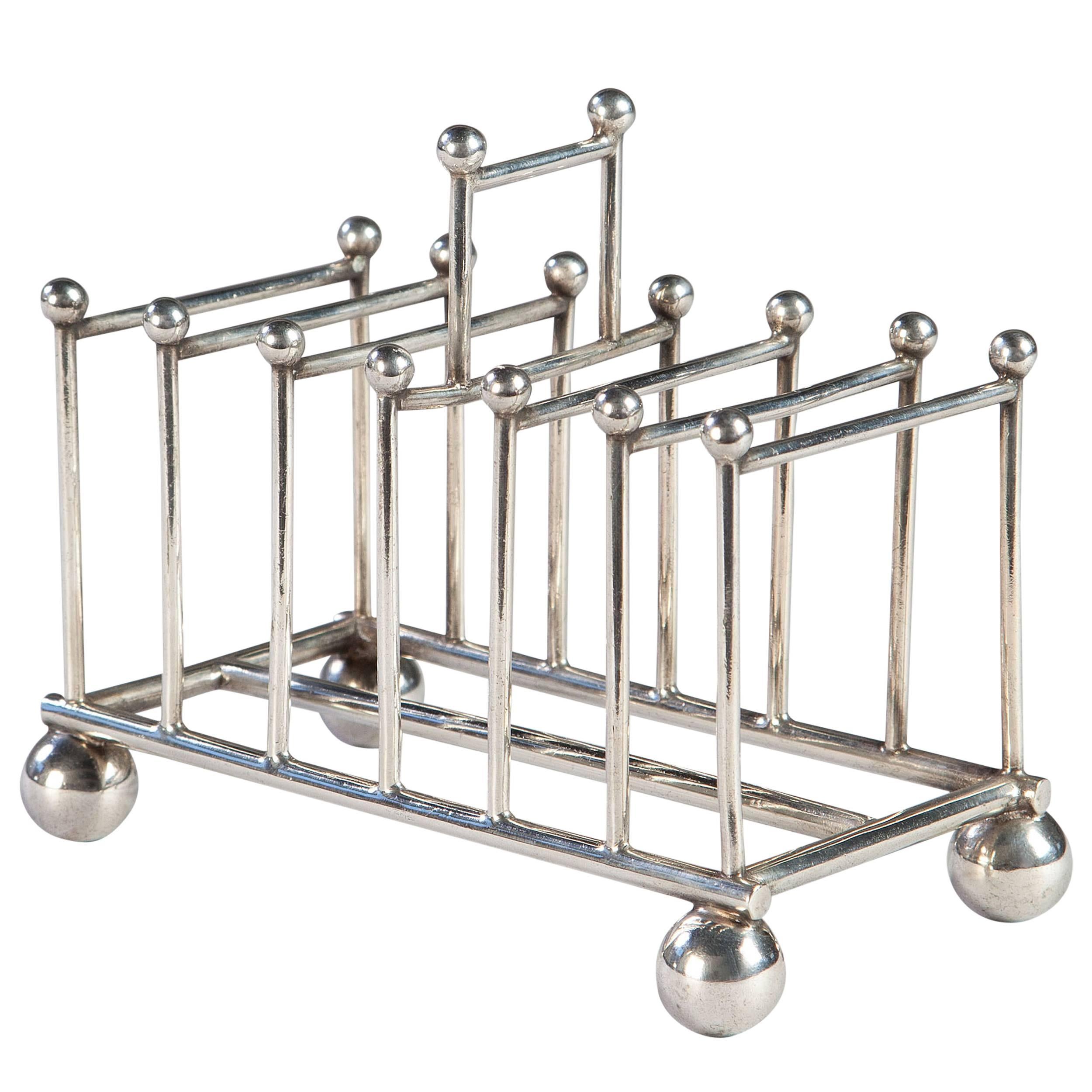 Silver Plated Toast Rack Attributed to Christopher Dresser