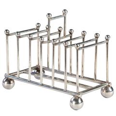 Antique Silver Plated Toast Rack Attributed to Christopher Dresser