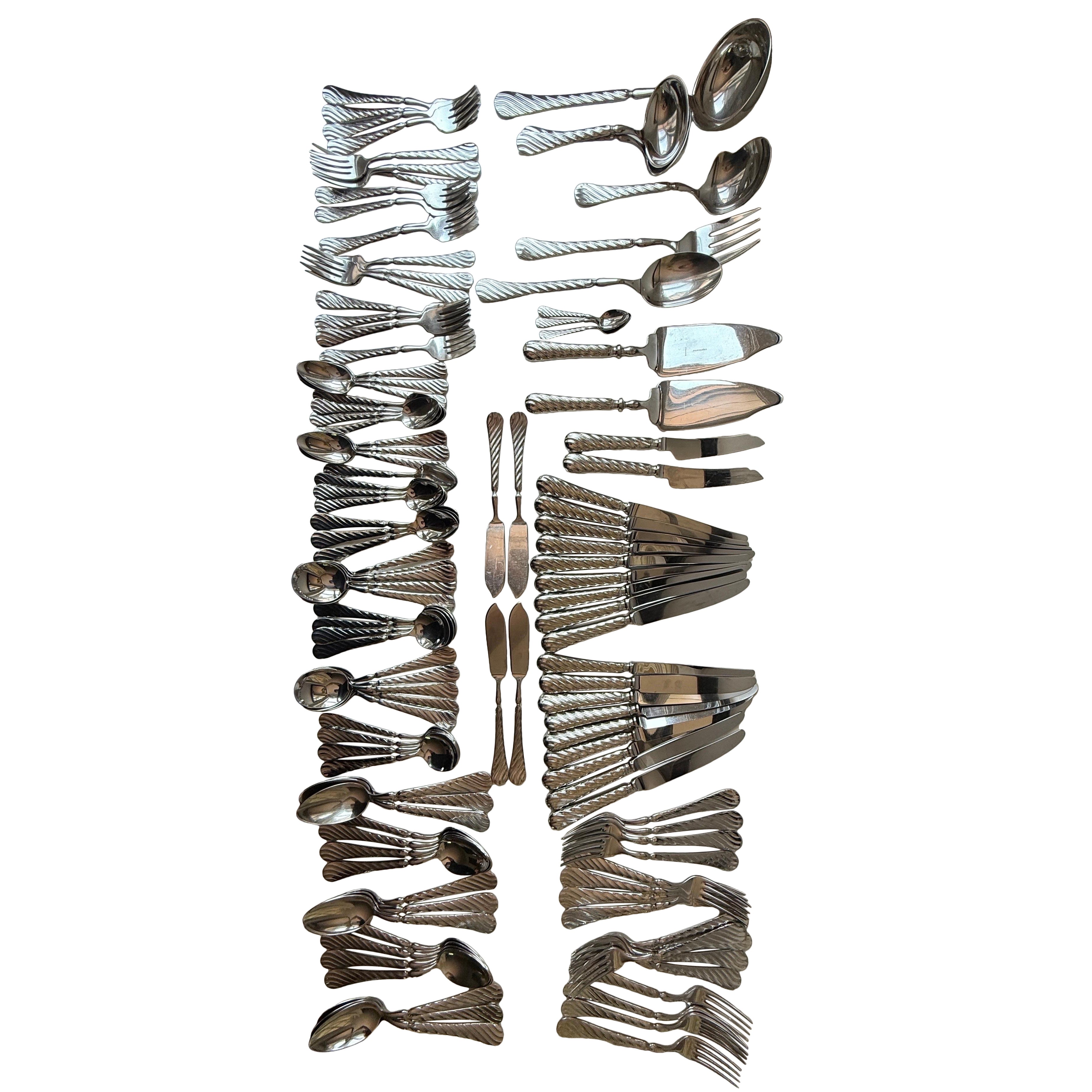 122-teiliges Christofle Capricorne Liane Versilbertes Besteckset, Frankreich im Angebot