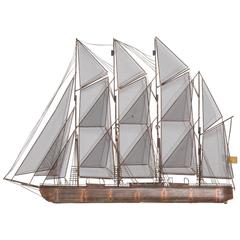 Sailboat Metal Wall Sculpture by Curtis Jere, 1975