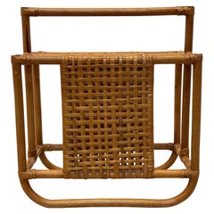Portariviste di metà secolo in bambù e rattan, anni '70