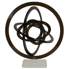Modernist Grau Lucite Kinetic Celestial Orbit Sculpture Astrolabe, circa 1970