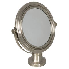 Miroir de table ajustable moderne italien en métal, 1970