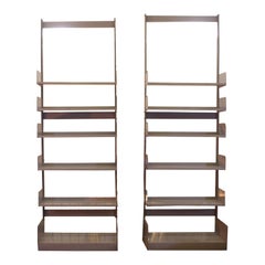 Pair of extra high bookcases in grey metal "Congresso" by Lips Vago from the 70s