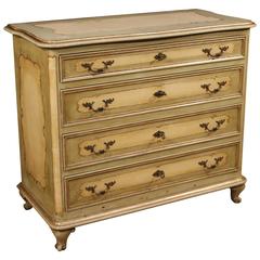 Vintage 20th Century Chest of Drawers Lacquered and Painted