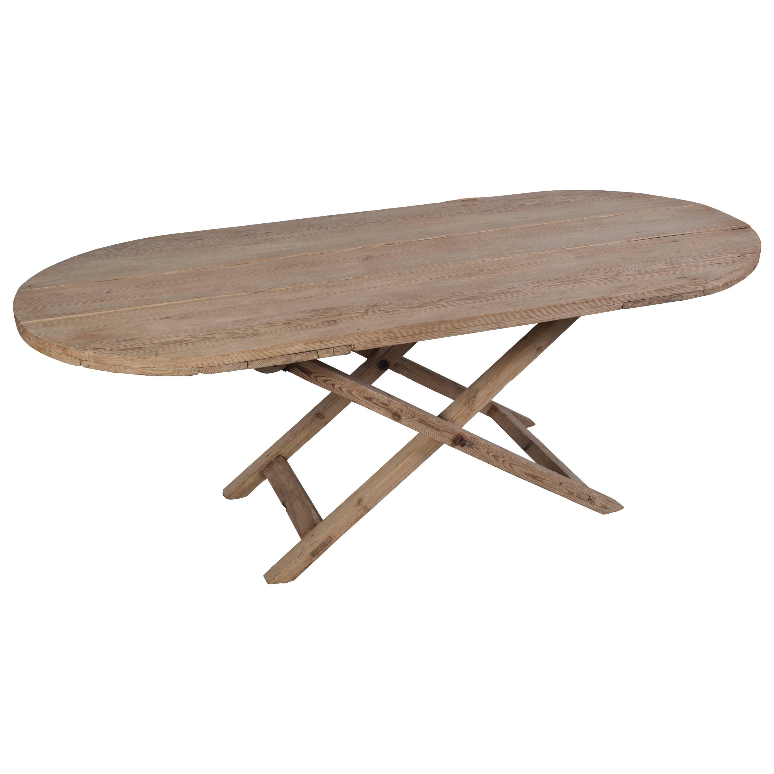 Pine Stretcher Leg Table Folding Table