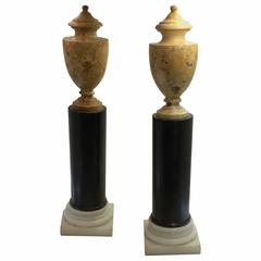 Pair of "Grand Tour" Neoclassical Olumns with Urns