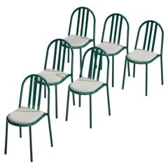 Set of Forest Green Tubular Steel Chairs by Robert Mallet-Stevens