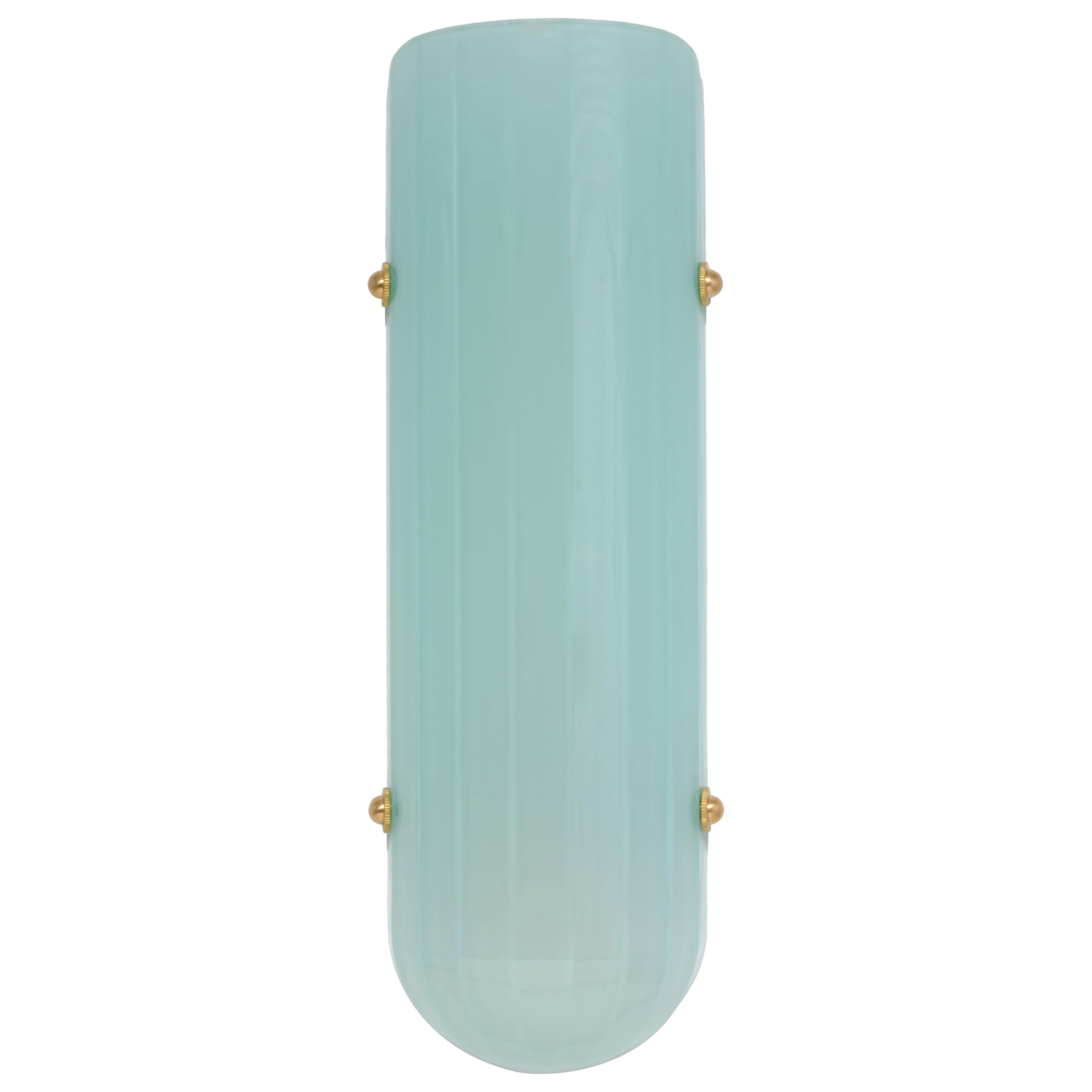 Sconce Selene in ottone spazzolato e vetro lucido Ajiote di Bianco Light + Space
