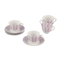Gunnar Nylund for Rörstrand. Set of five "Casino" coffee cups with saucers.