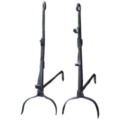 17th Century Gothic Firedogs or Andirons