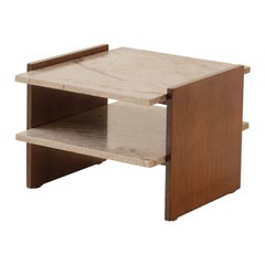 Mesa auxiliar de palisandro y mármol de Celina Decorações, años 60, Brasil Midcentury