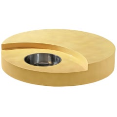 Willy Rizzo 'TRG' Circular Yellow Coffee Table