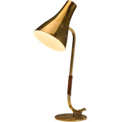 Paavo Tynell for Taito Oy '9212A' Table Lamp in Brass and Leather