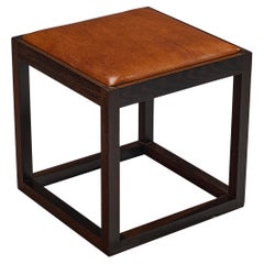Claus Bonderup & Torsten Thorup Stool in Wengé and Niger Leather