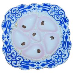Antique Hand-Painted Oyster Plate