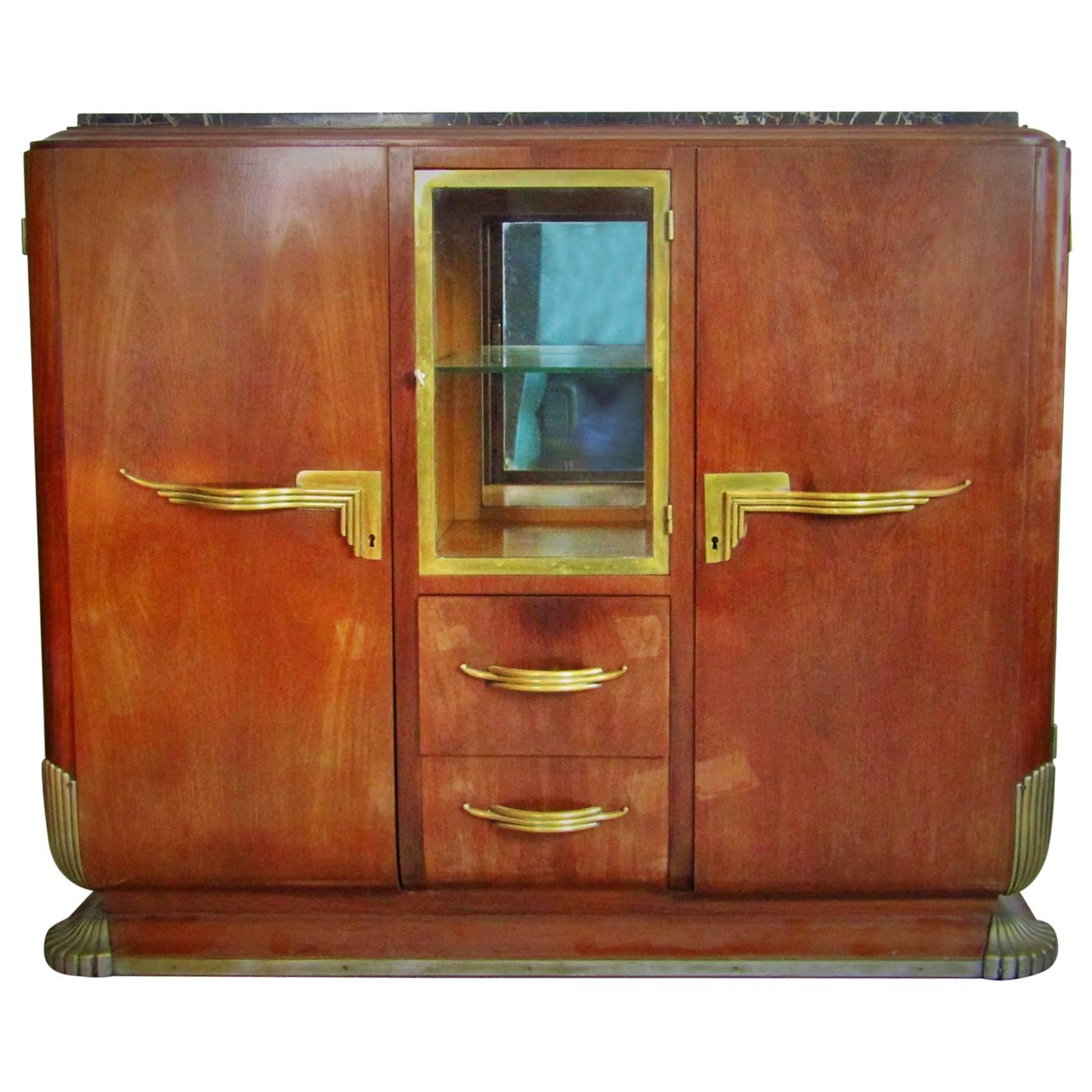 Rosewood Art Deco Showcase Sideboard, France, 1935