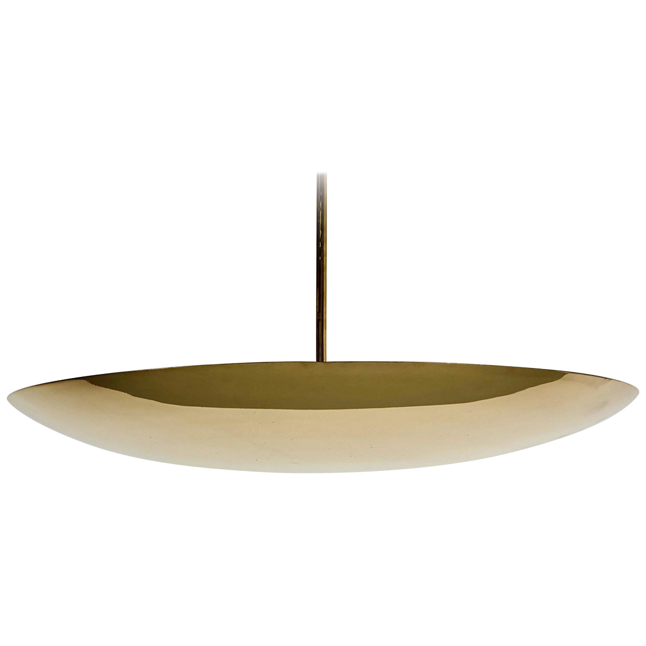 Brass Dome Ceiling Pendant For Sale