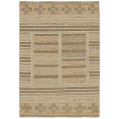 Rug & Kilim’s Scandinavian Style Rug in Beige, with Colorful Geometric Patterns