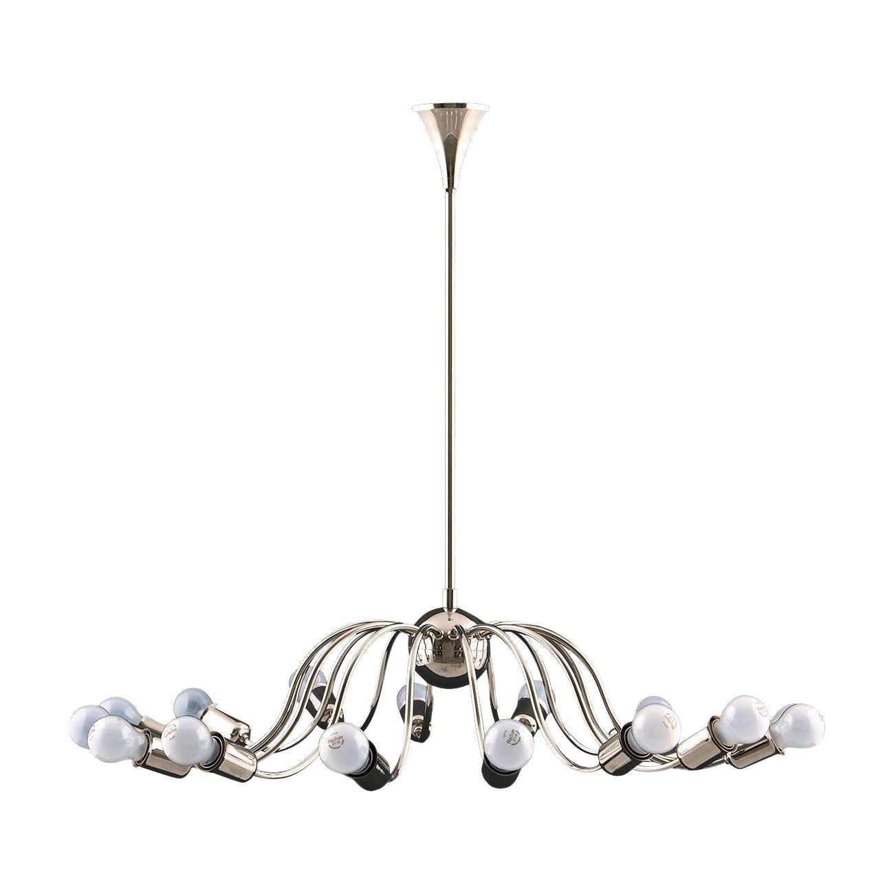 Josef Hoffmann, lustre en laiton du milieu du siècle dernier "Villa Ast", réédition en vente