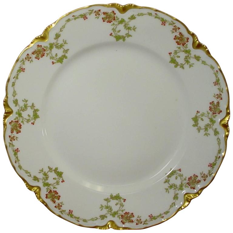 Haviland China Schleiger 705 Pattern Dinner Plate Blank 24 at 1stDibs