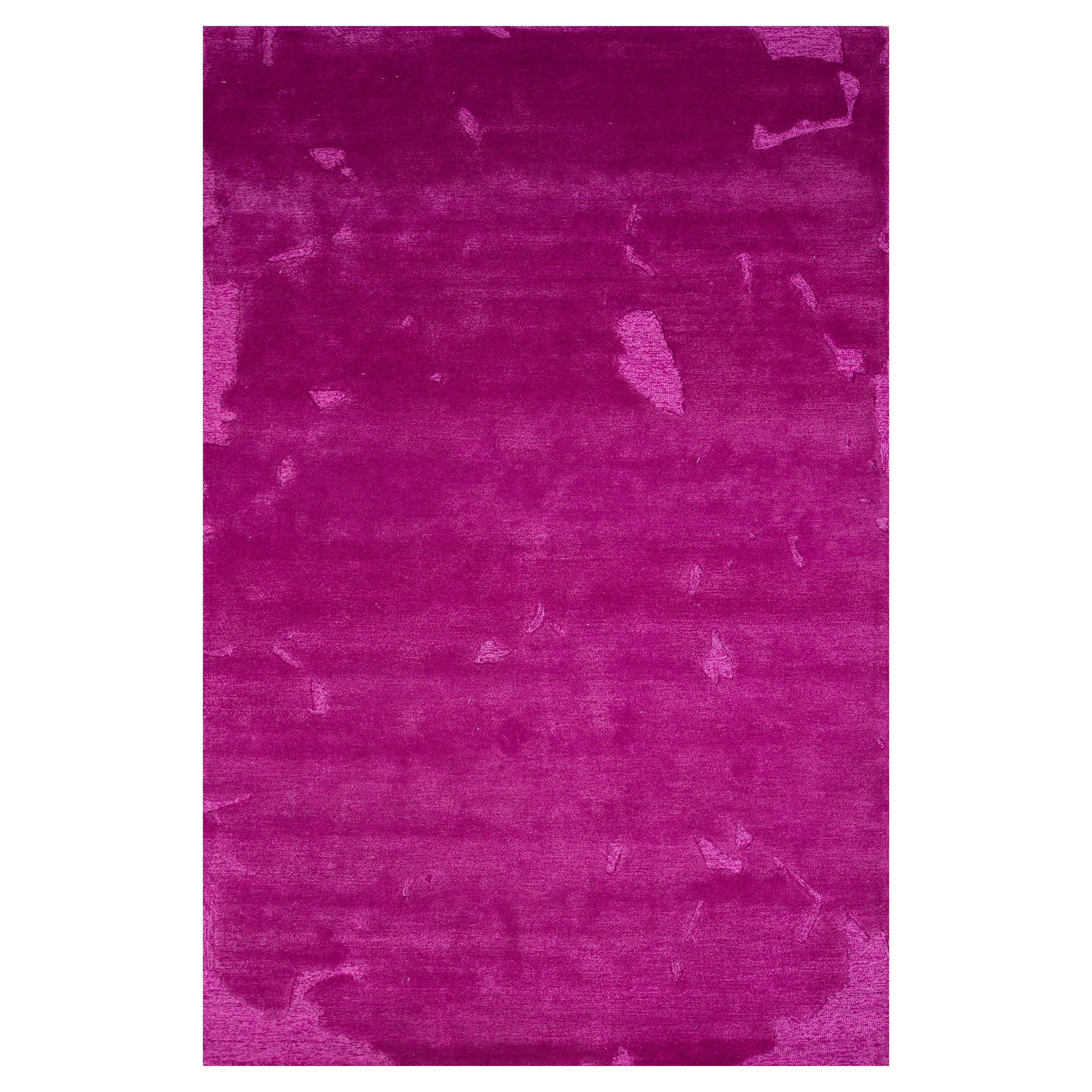 Tappeti Jaipur 6x9 Piedi Tappeto trapuntato a mano in lana e viscosa moderno rosa e viola