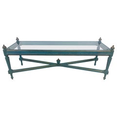Mid 20th century French Empire style hand painted coffee table