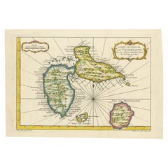 Antique 1758 Bellin Map of Guadeloupe and Marie-Galante – Caribbean Islands