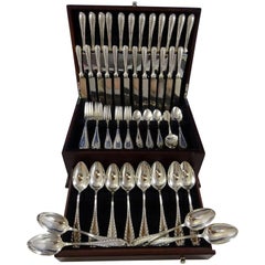 Victoria by Shiebler 84-teiliges Tafelbesteck aus Sterlingsilber für 12 Personen