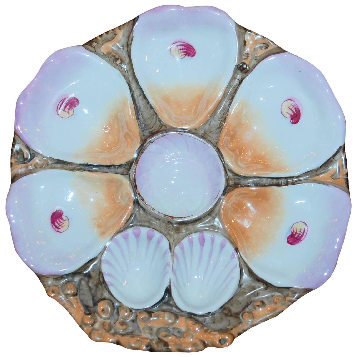 Antique Oyster Plate For Sale at 1stdibs