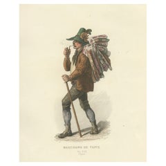 Tyrolean Carpet Seller – Zell Austria, Compte-Calix Hand-Colored 1853