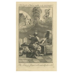 Gravure de l'Épître aux Hébreux - Paul, allégorie de la loi et de l'Évangile c.1735