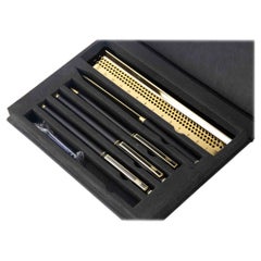 Vintage Set of Three Pens, a Paperweight and a Ruler, 2000s