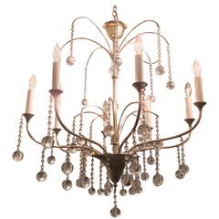 Art Deco Style, Eight arms Chrome Chandelier with Crystal Drops 7
