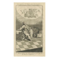 Paul aux Galates - Rejet de la loi mosaïque, Gravure ancienne c.1735