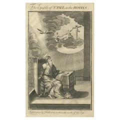 Paul aux Romains - La justification par la foi, Gravure ancienne c.1735