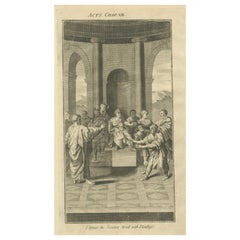 Elymas der Zauberer Blind gestochen, Antiker Kupferstich um 1735