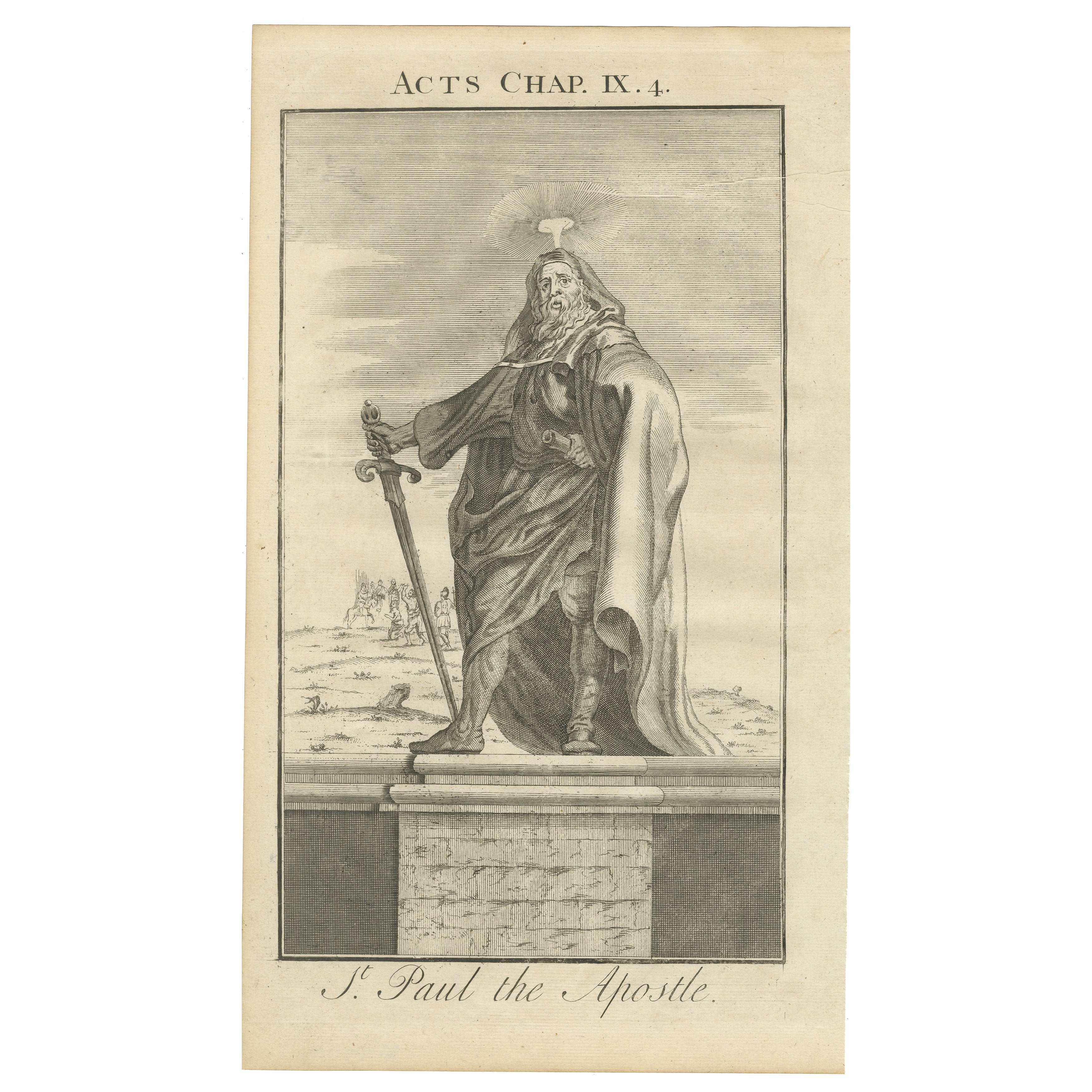 St. Paul the Apostle – Vision & Conversion, Acts IX Engraving c.1735