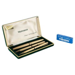 Three Waterman Gold-Plated Pens, 1980s