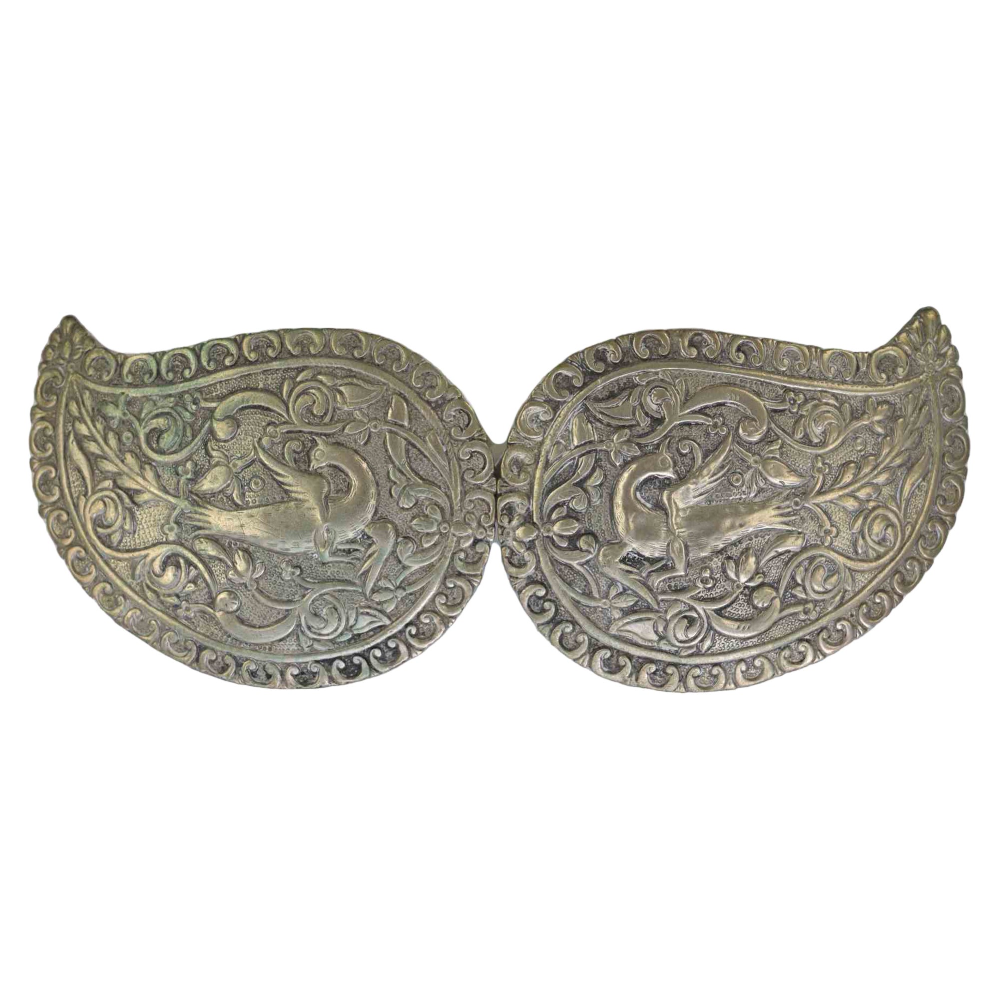 Boucle de ceinture ottomane ancienne en argent, XIXe siècle