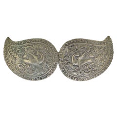 Boucle de ceinture ottomane ancienne en argent, XIXe siècle